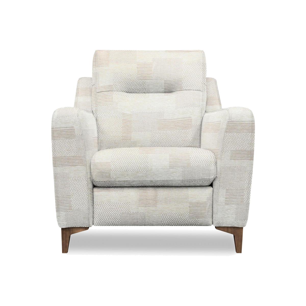 G Plan - Arlo Fabric Chair - Checkers Putty with Walnut Feet