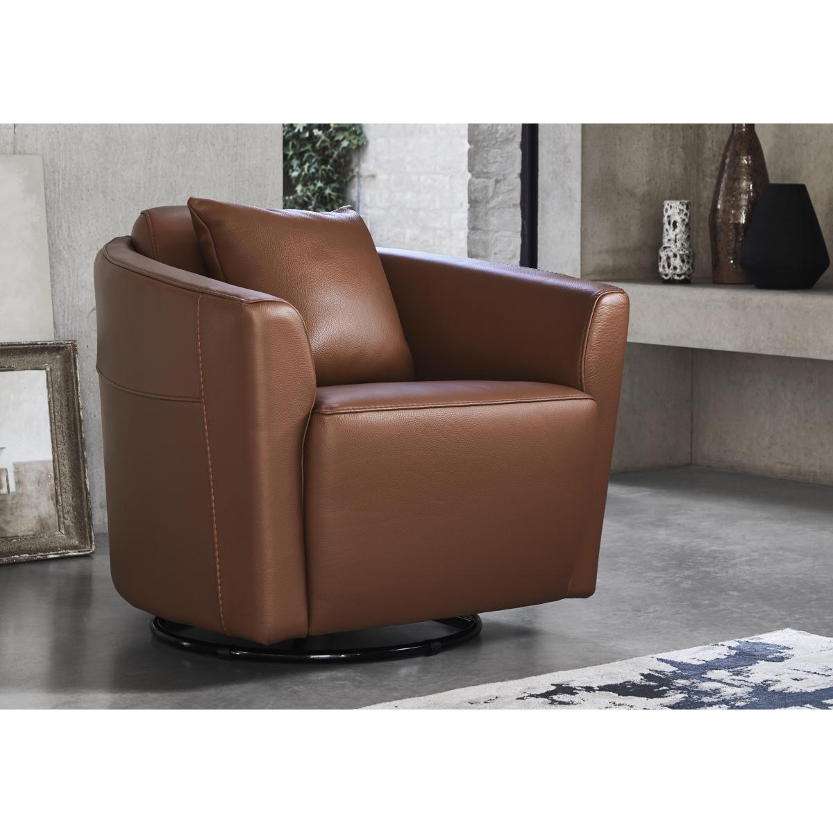 Nicoletti - Ketty Leather Swivel Chair - Brown – image 2