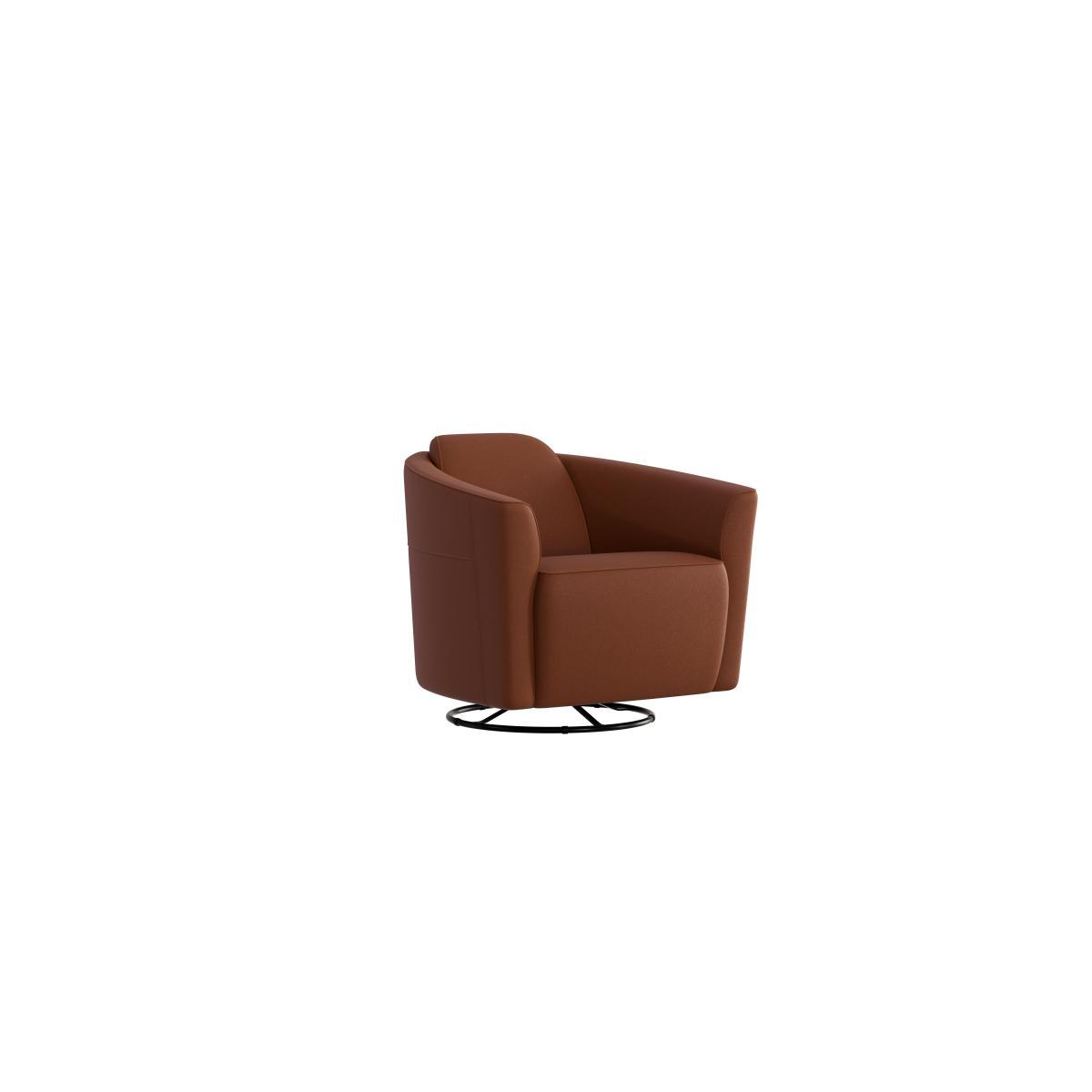 Nicoletti - Ketty Leather Swivel Chair - Brown – image 3