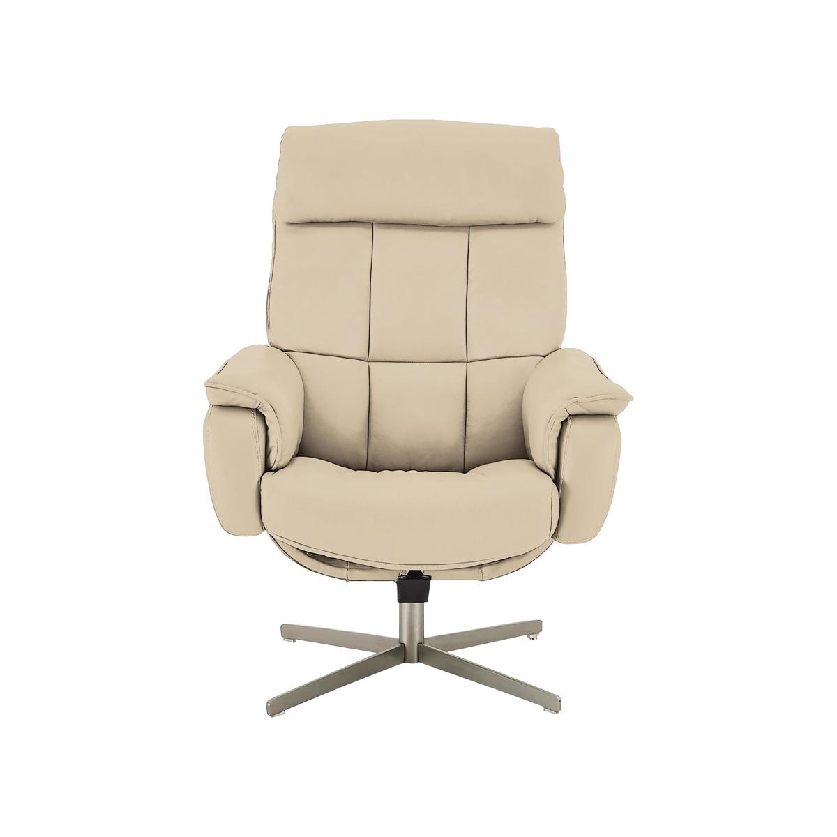 World of Leather - Shades Leather Swivel Recliner Armchair - Beige – image 1
