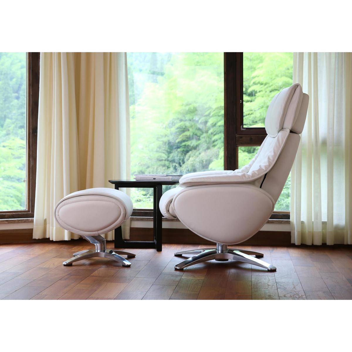 Prague Fabric Recliner Swivel Armchair and Footstool - By Furniture Village – image 3