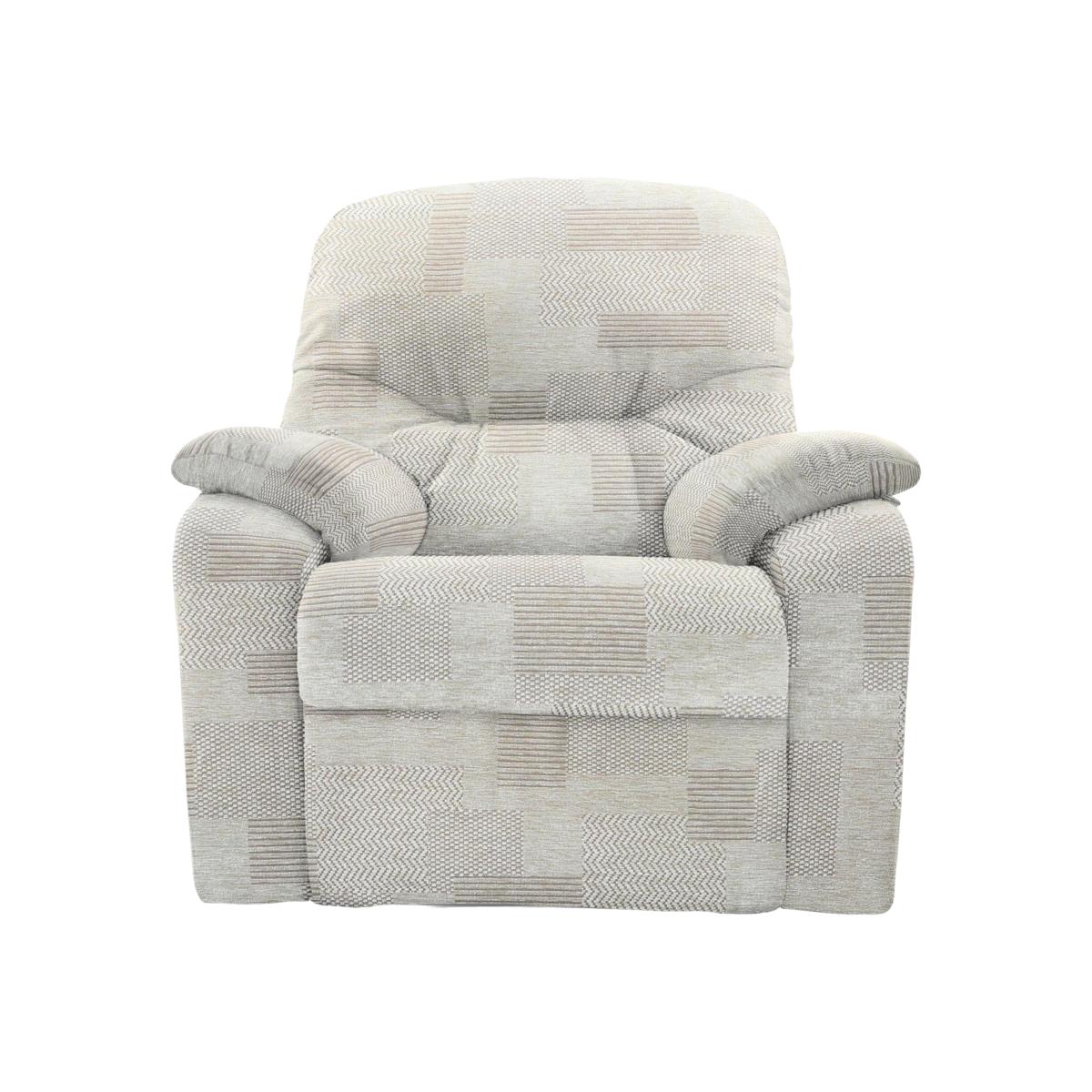 G Plan - Mistral Small Fabric Power Recliner Armchair - Checkers Putty – image 1