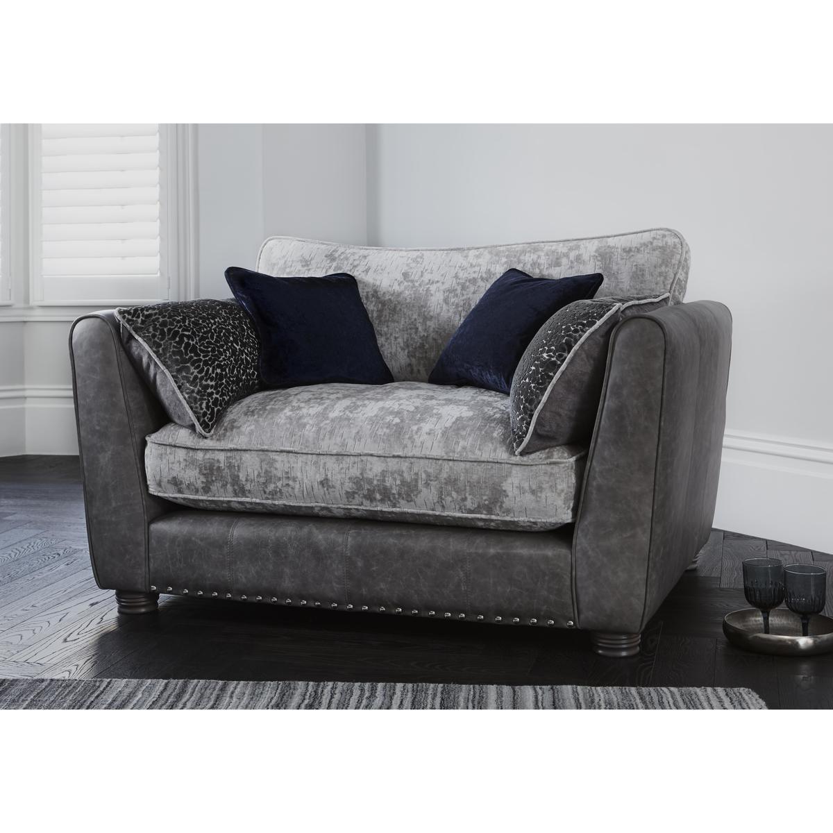 Inspiration Classic Back Snuggler Armchair with Studs - Grey - By Furniture Village – image 3