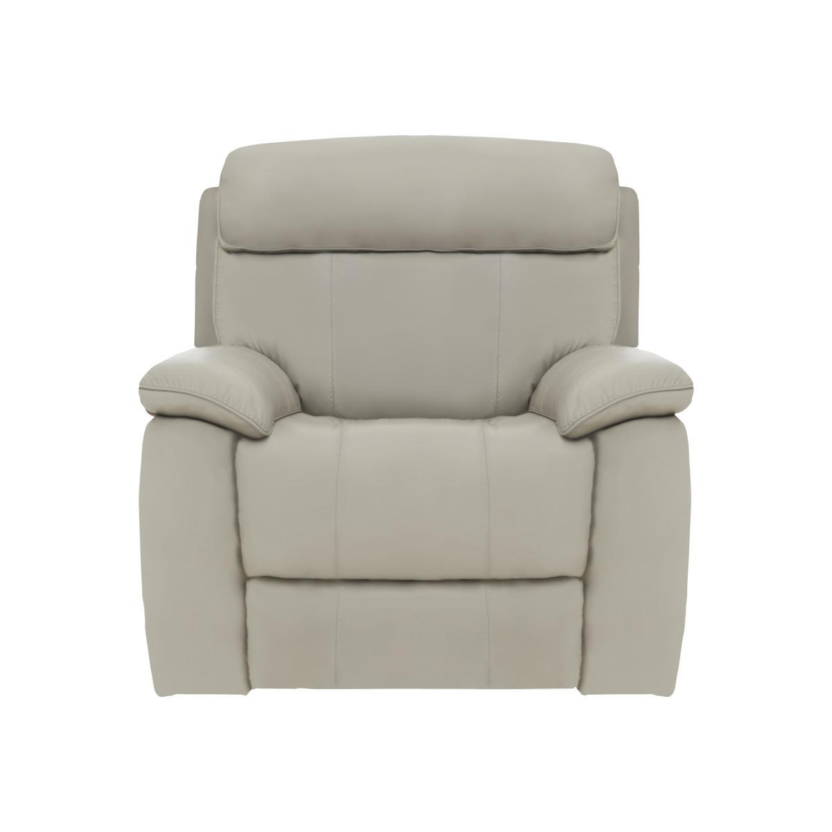Moreno Leather Manual Recliner Armchair - Grey- World of Leather