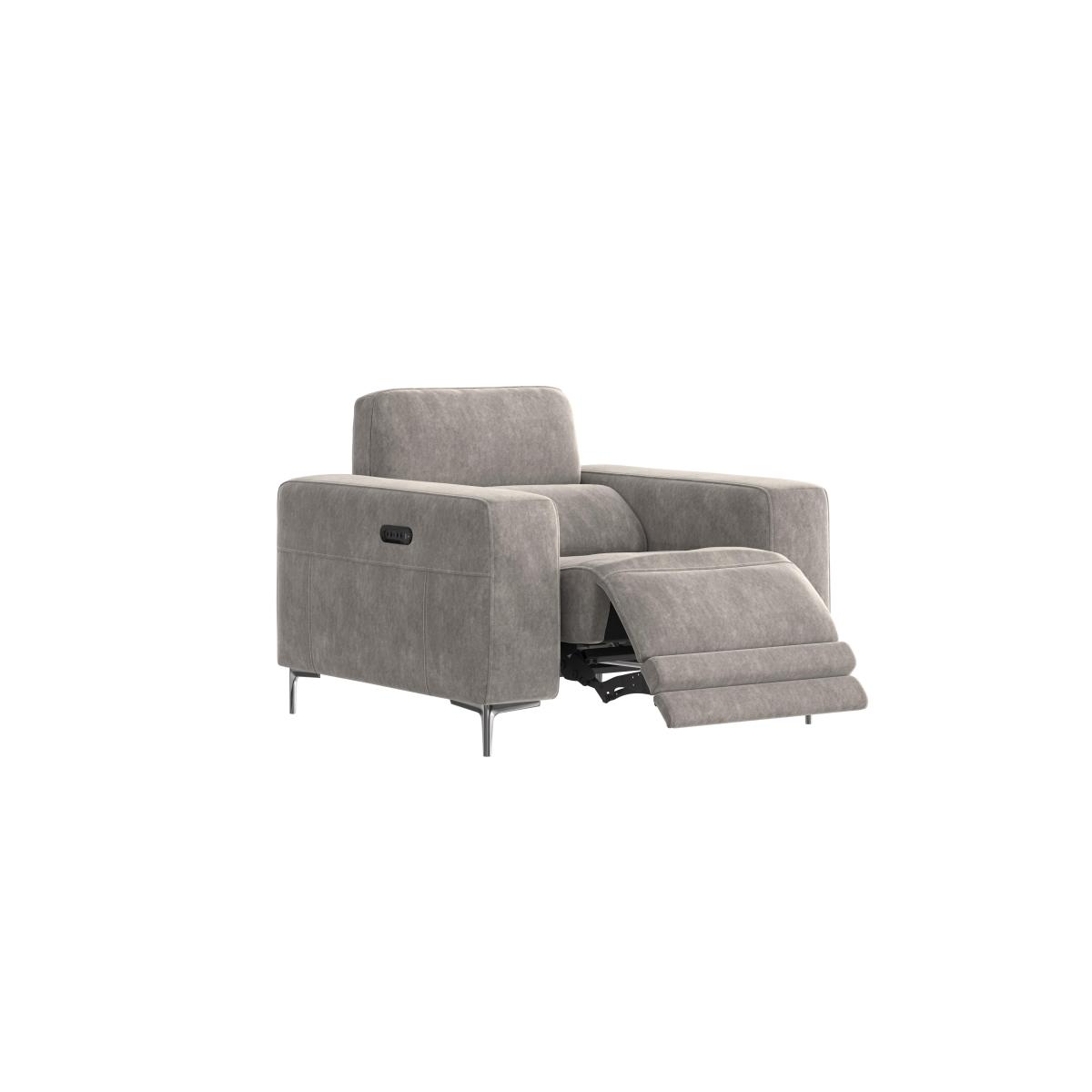 Adama Fabric Power Recliner Armchair with Telescopic Headrest - Grey – image 4