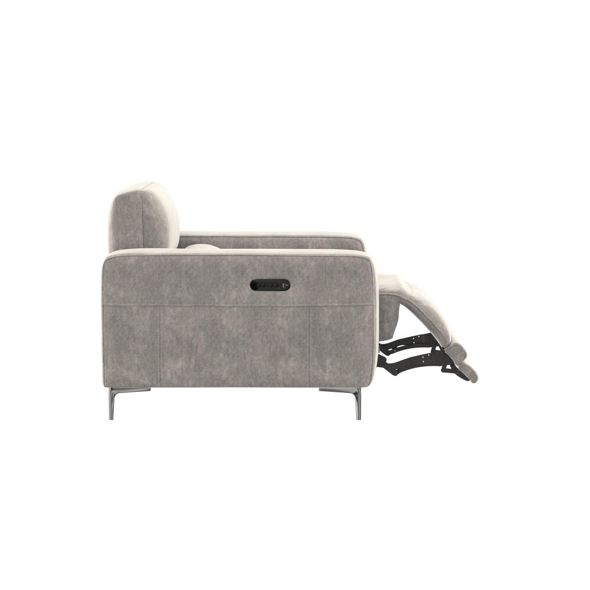 Adama Fabric Power Recliner Armchair with Telescopic Headrest - Grey – image 5