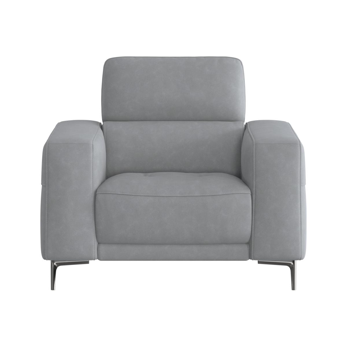 Adama Fabric Power Recliner Armchair with Telescopic Headrest - Grey – image 1