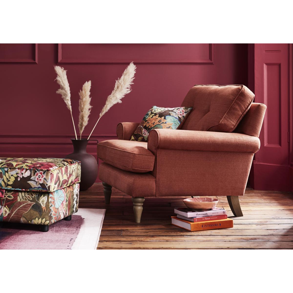 The Botanical Collection Paradiso Fabric Plain Armchair - Red – image 2