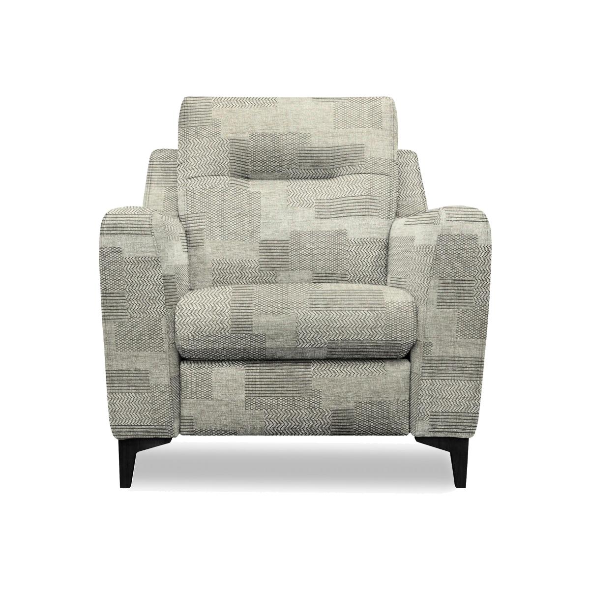 G Plan - Arlo Fabric Power Recliner Chair - Checkers Smoke with Ebony Feet