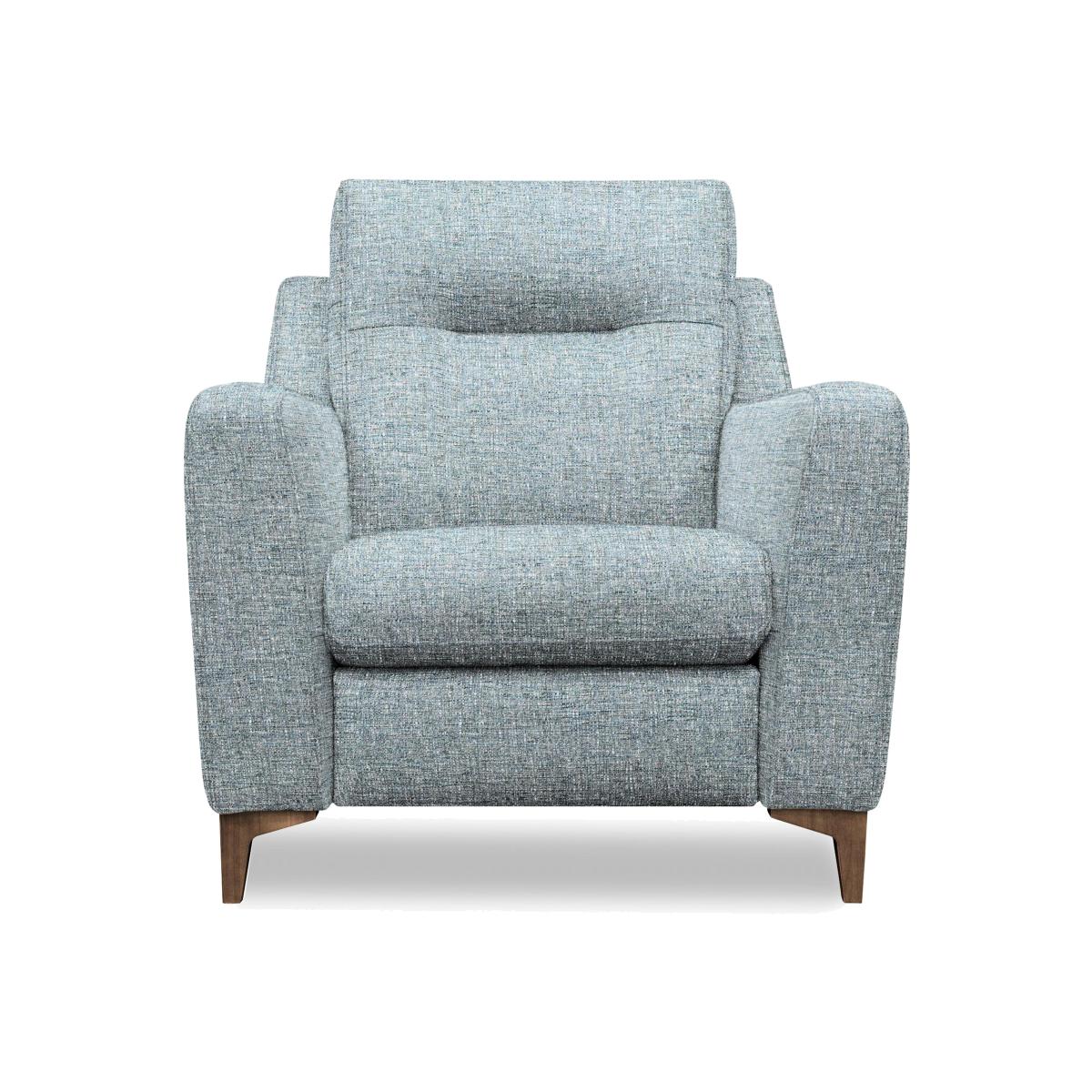 G Plan - Arlo Fabric Power Recliner Chair - Arola Sky with Walnut Feet