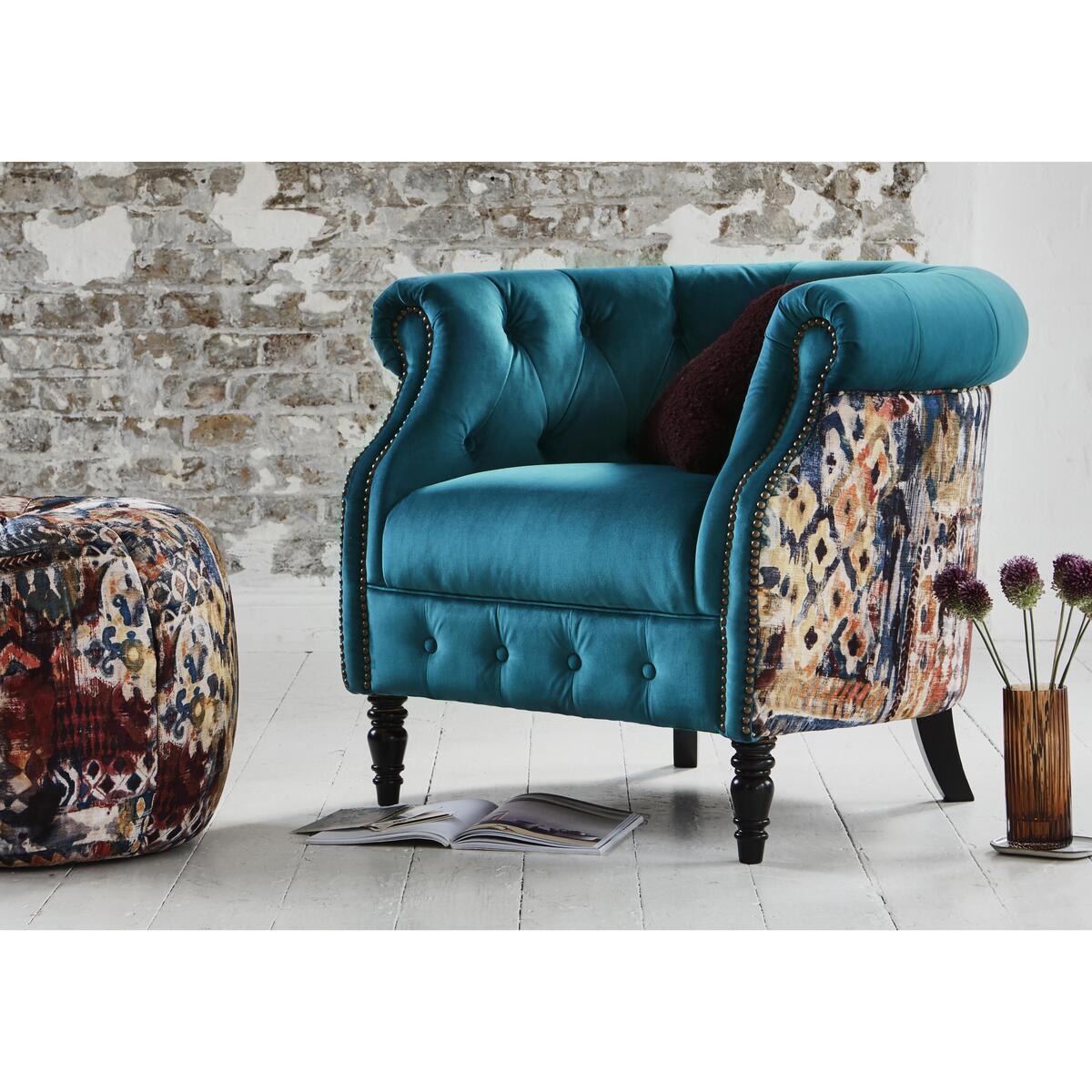 Alexander and James - Camden Collection Dukes Contrast Fabric Armchair - Orange – image 2