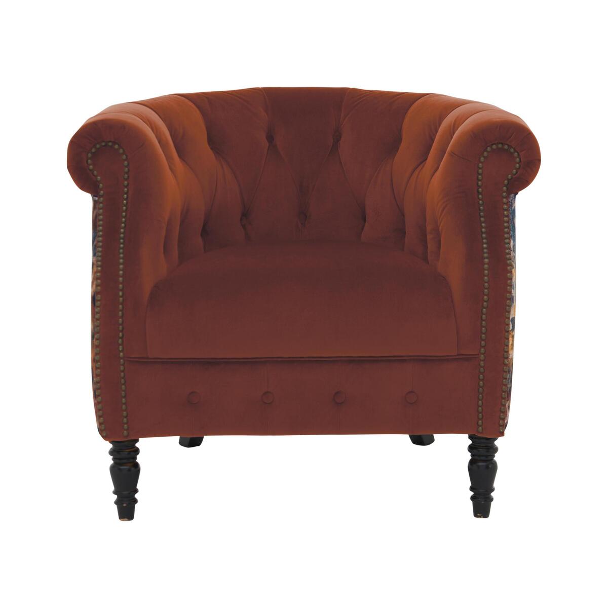 Alexander and James - Camden Collection Dukes Contrast Fabric Armchair - Orange – image 1