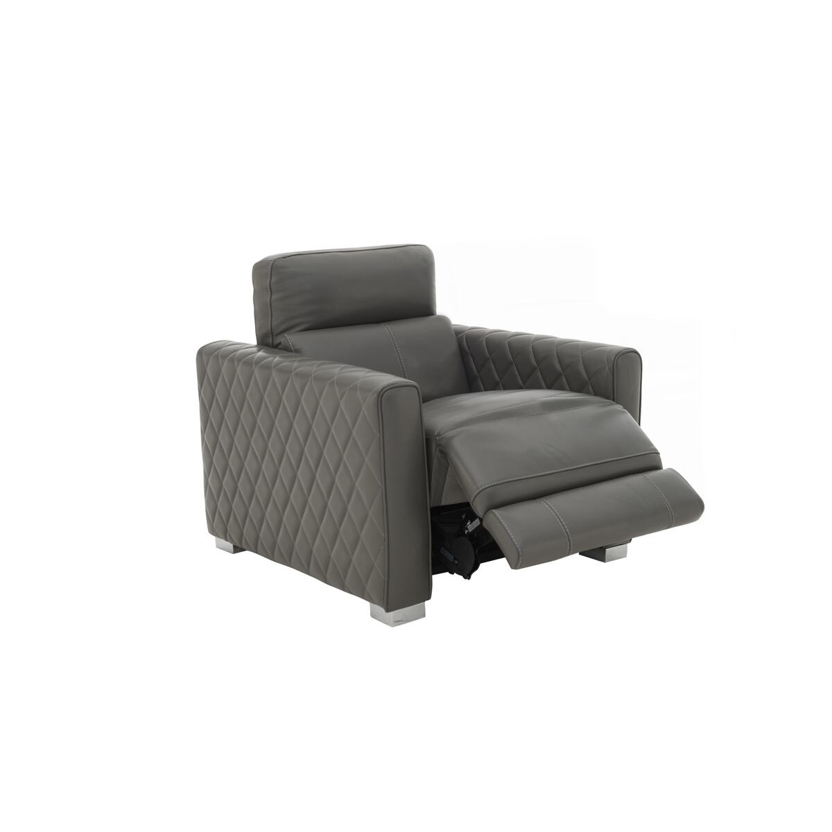 Vesper Leather Power Armchair with Power Headrest - Blue- World of Leather – image 4