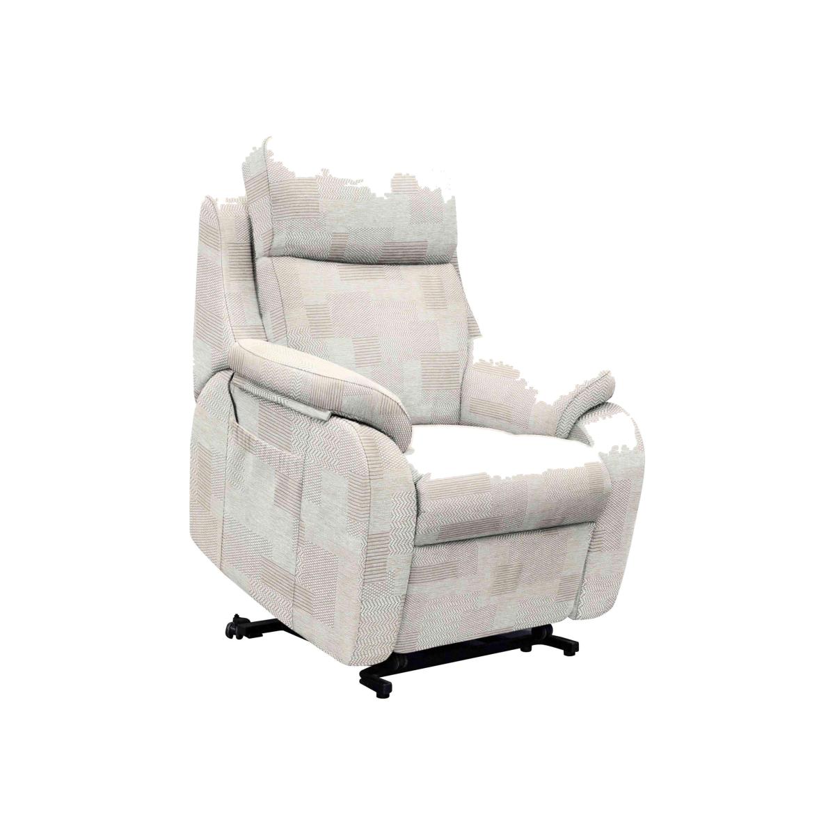 G Plan - Kingsbury Small Fabric Lift and Rise Chair - Checkers Putty