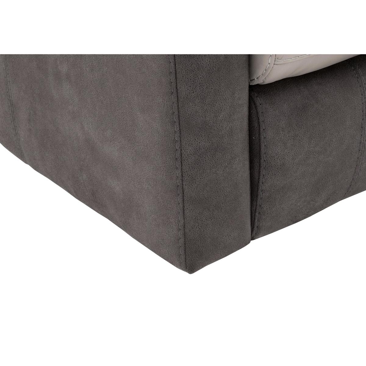 World of Leather - Dual Fabric and Leather Mix Armchair - Grey – image 3