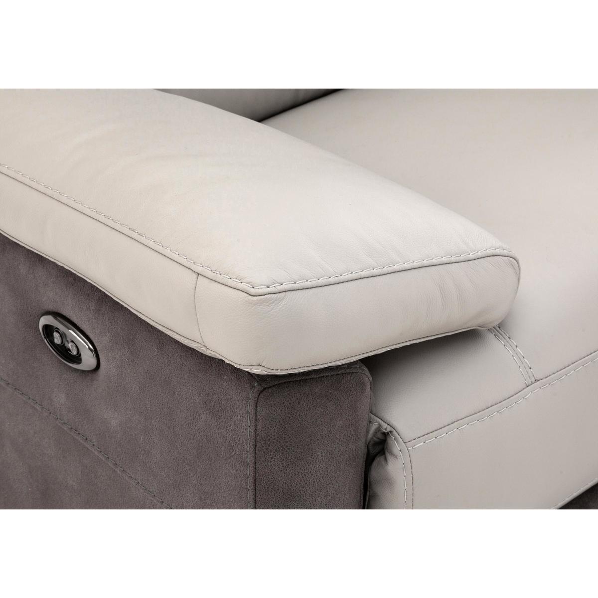 World of Leather - Dual Fabric and Leather Mix Armchair - Grey – image 4