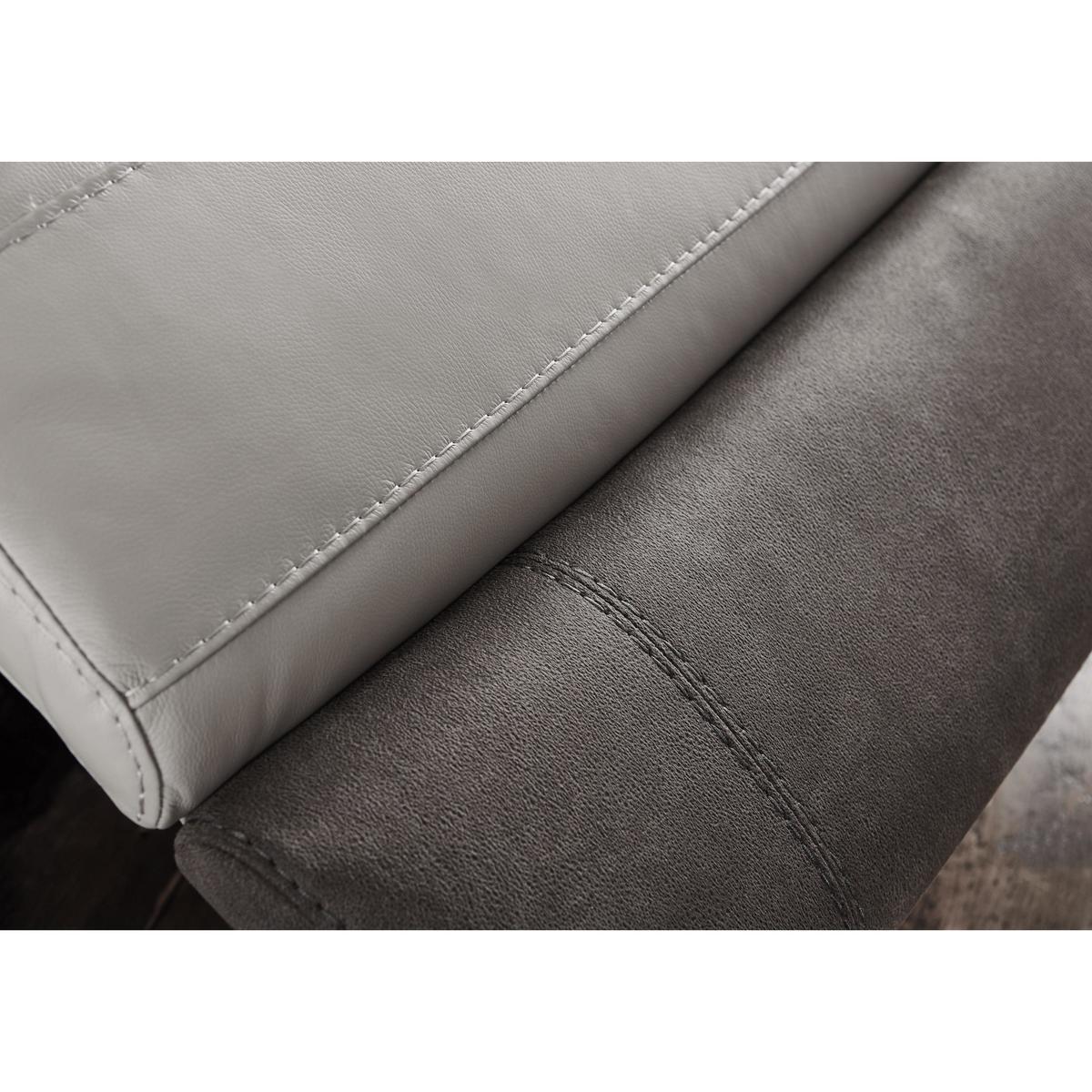 World of Leather - Dual Fabric and Leather Mix Armchair - Grey – image 5