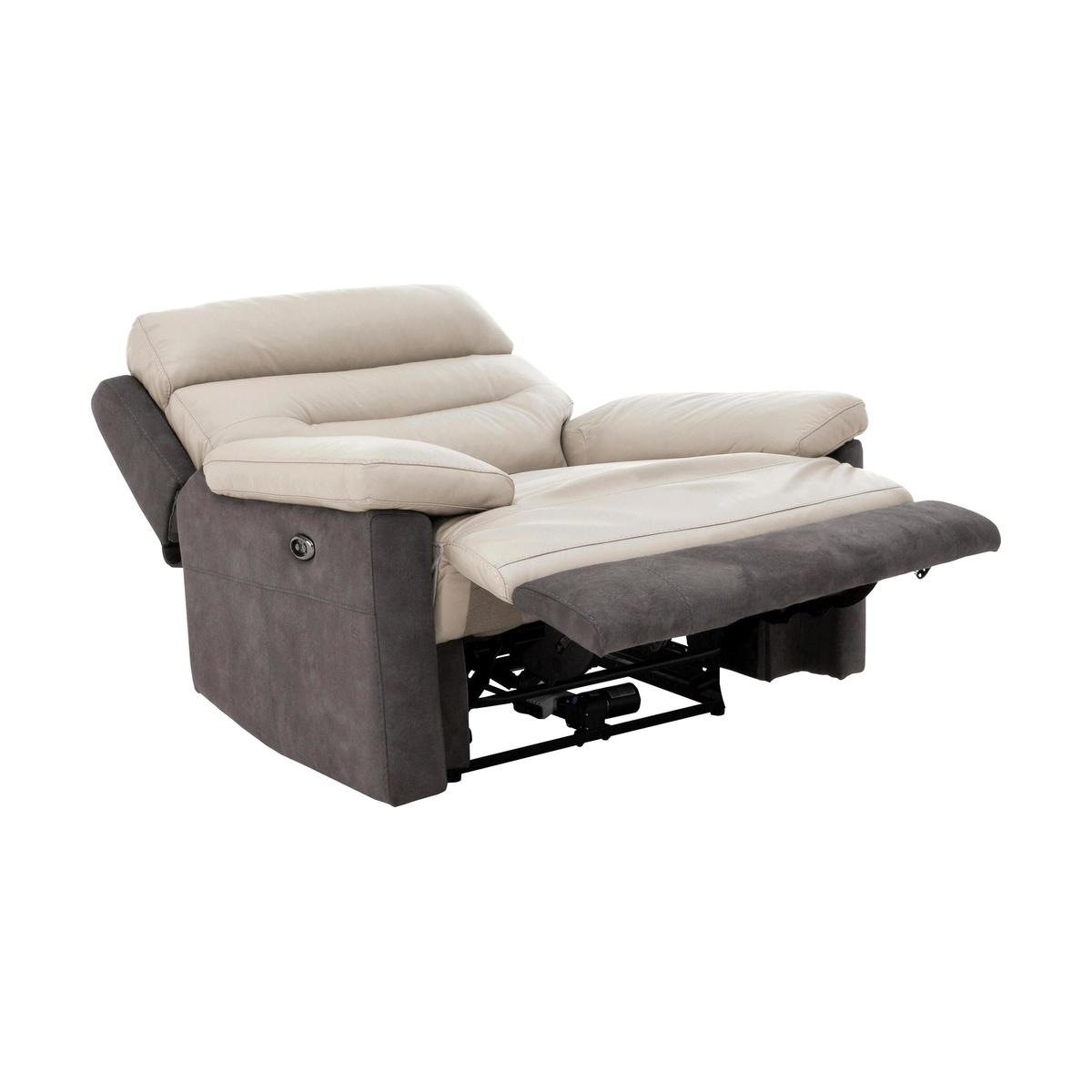 World of Leather - Dual Fabric and Leather Mix Armchair - Grey – image 2