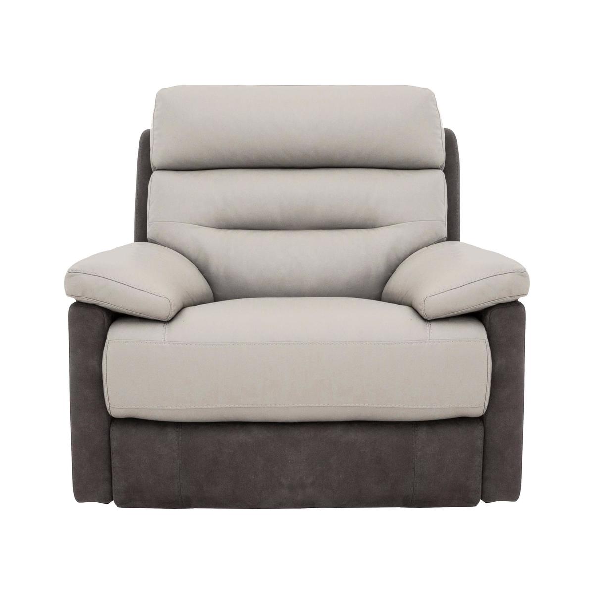 World of Leather - Dual Fabric and Leather Mix Armchair - Grey – image 1