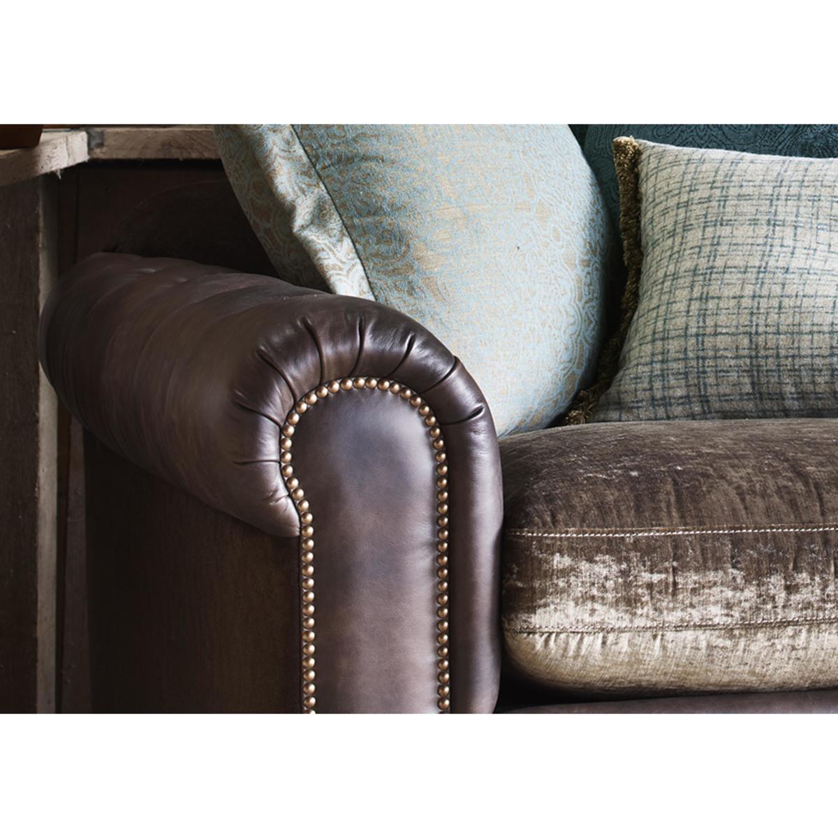 Alexander and James - New Romance Giselle Pillow Back Leather Snuggler Armchair - Brown – image 3