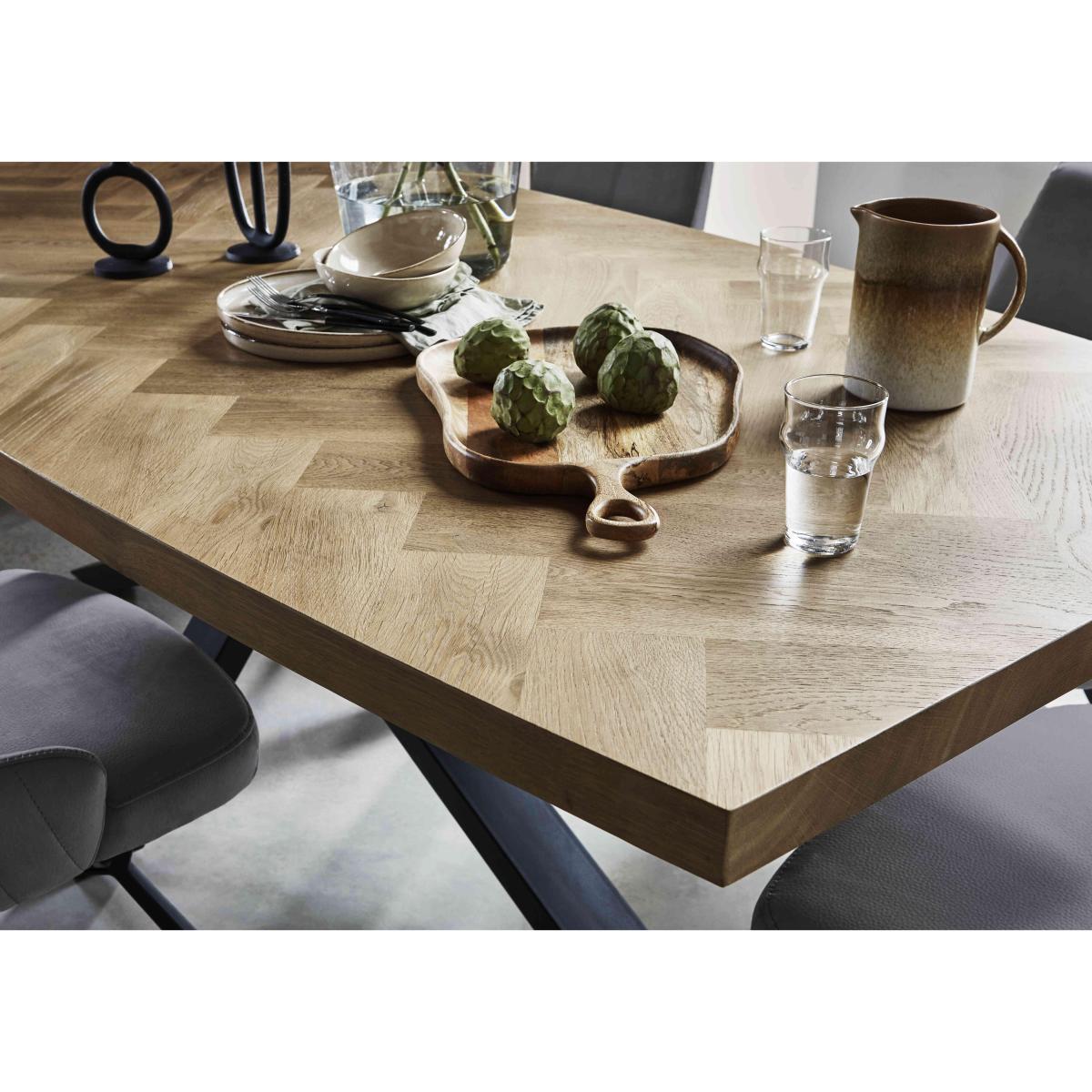 Habufa - Cleveland Dining Table and 6 Swivel Armchairs - Cognac – image 2