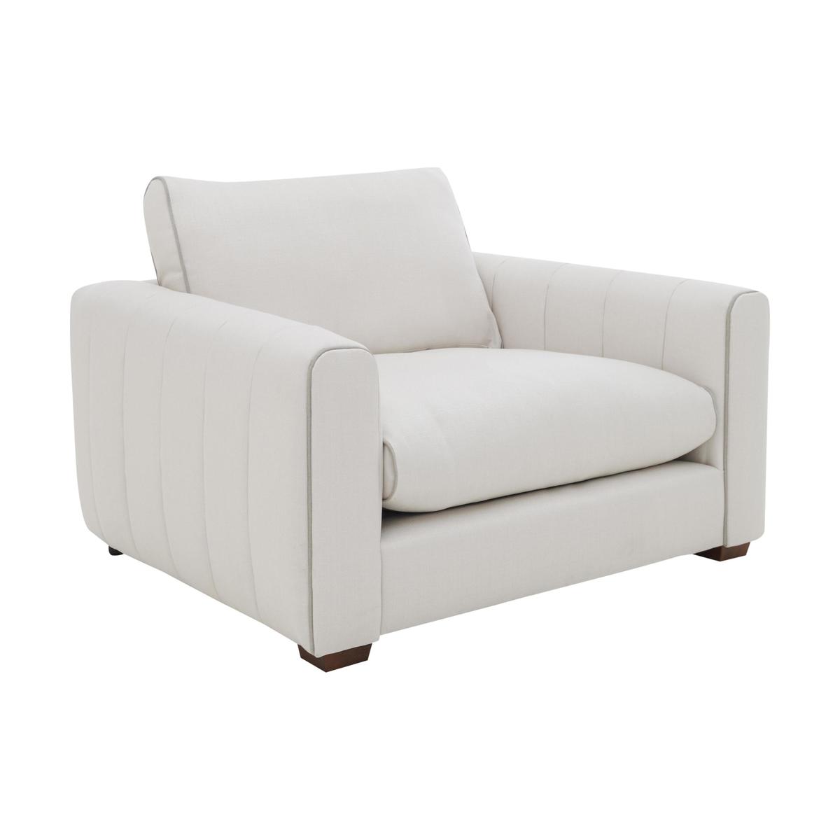 Kamille Fabric Armchair - White - By Furniture Village – image 1