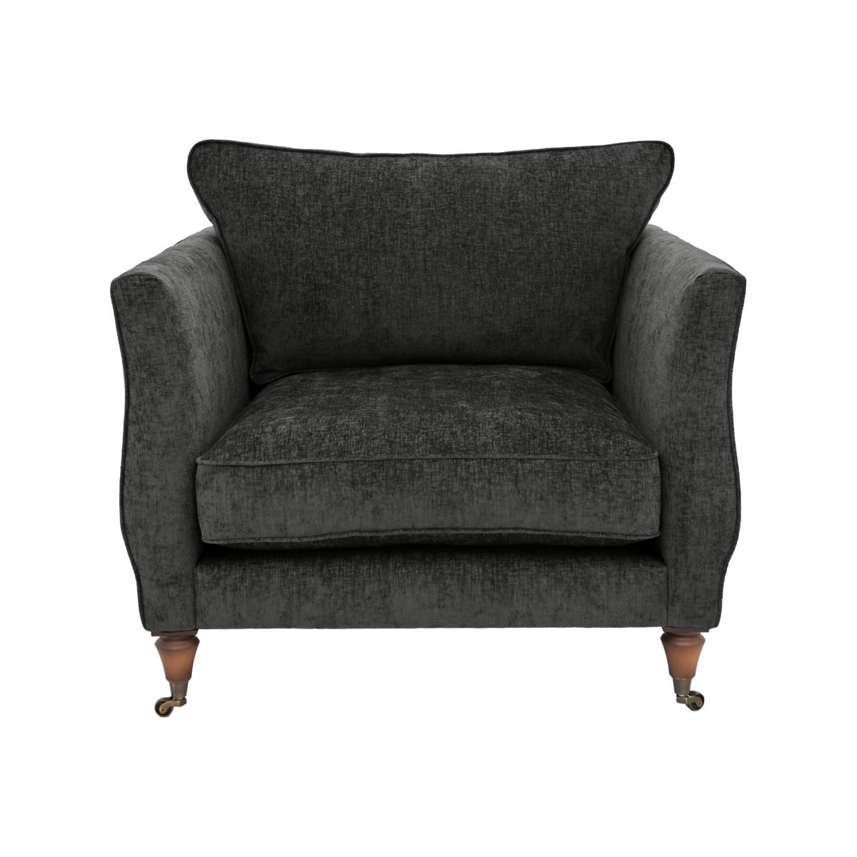 Boutique Chatterley Chair - Bolero Ebony with Walnut Castors