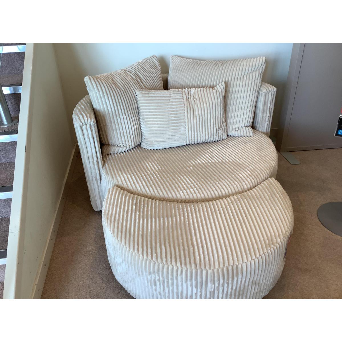 Alexander and James - Teddy swivel chair with half moon footstool – image 2