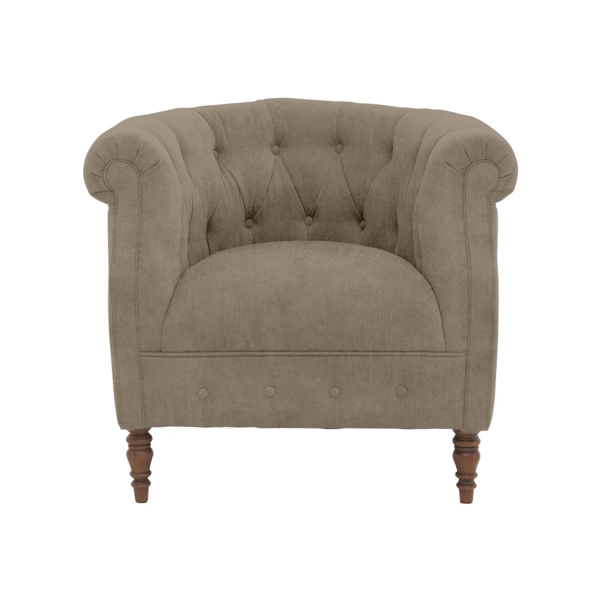 Alexander and James - Chesterfield Collection Calvin Fabric Chair - Mouse - Dark Feet
