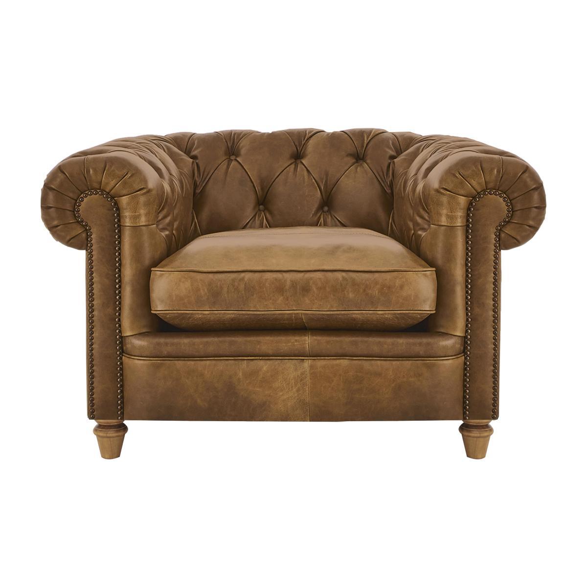 Alexander and James - New England Newport Leather Armchair - Brown – image 1
