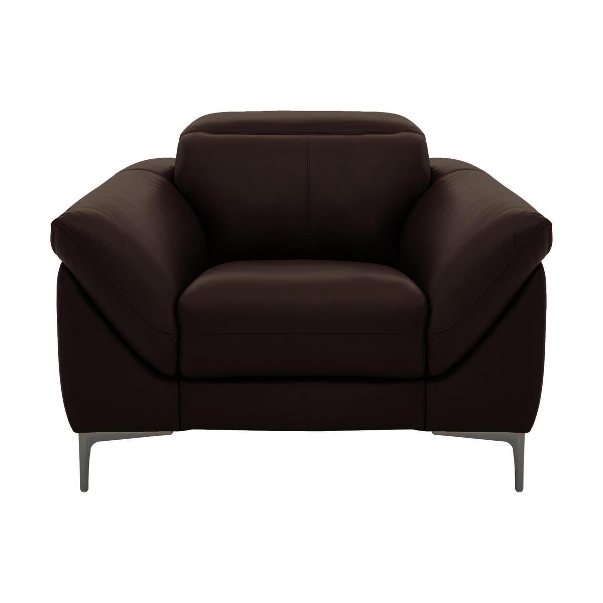 Galaxy Armchair with Manual Headrests - Brown- World of Leather – image 1