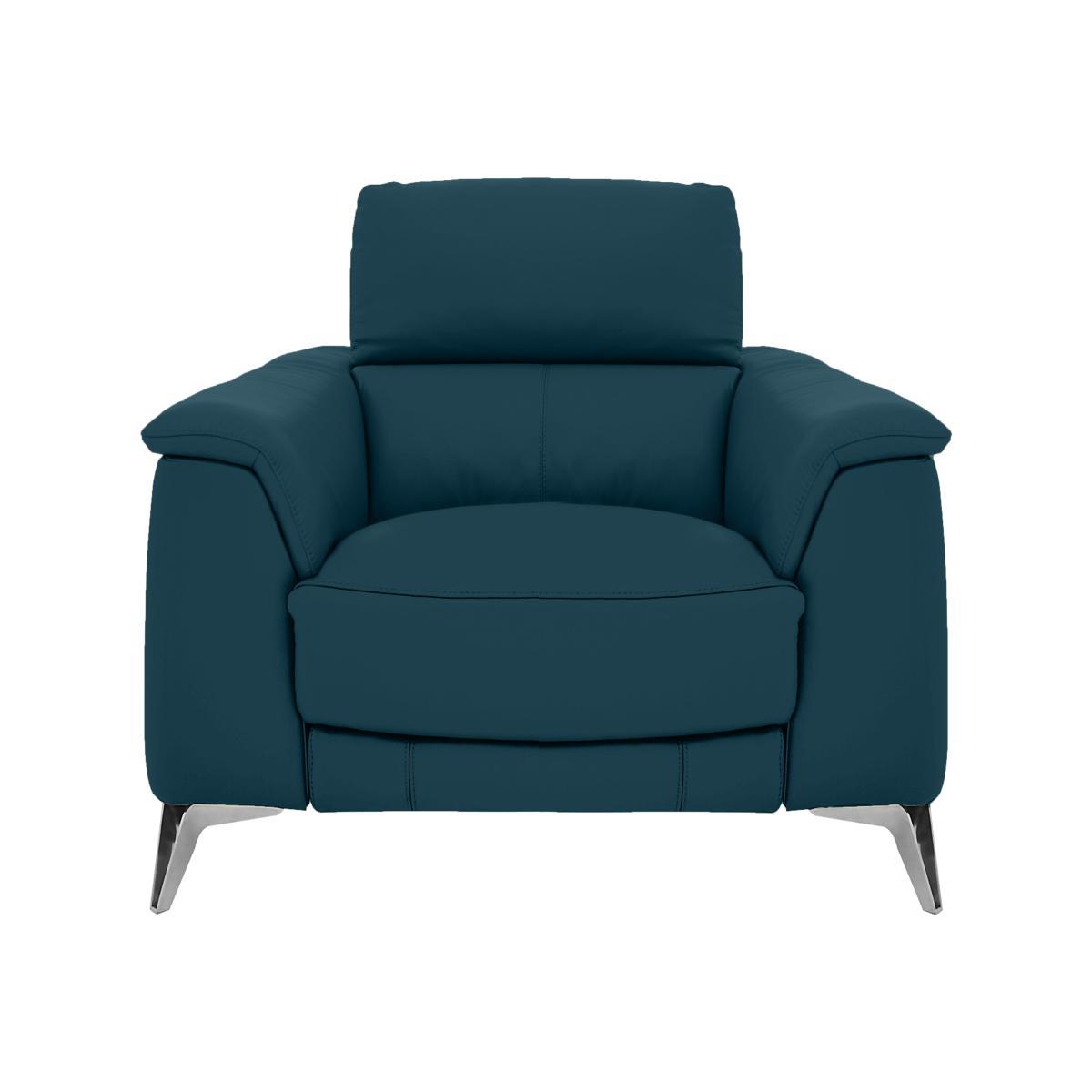 Odyssey Leather Recliner Armchair with Power Headrests - Blue- World of Leather – image 1