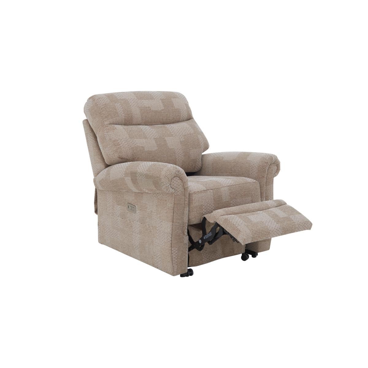G Plan - Avon Fabric Power Recliner Armchair - Nebular Pebble – image 5