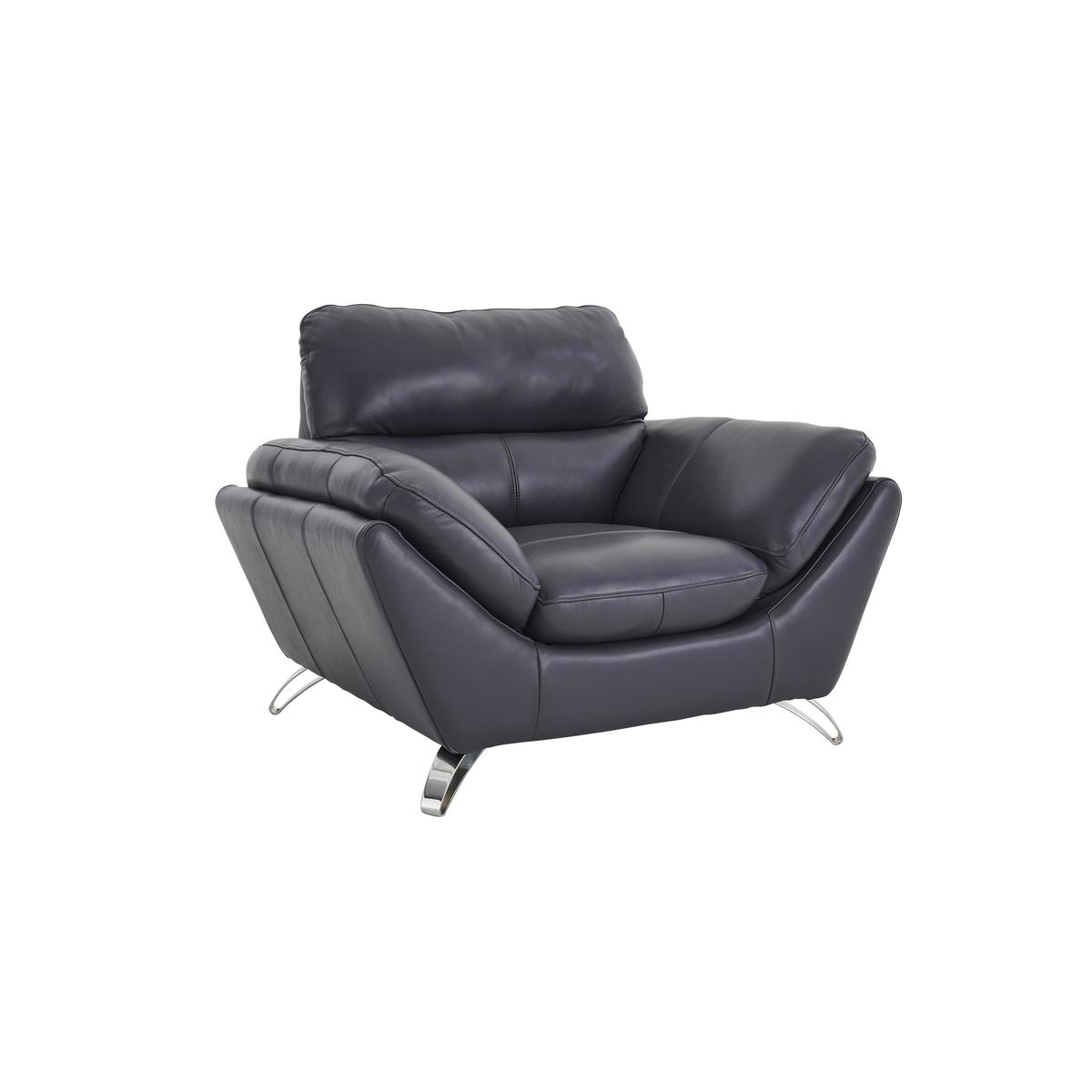 Salvador Leather Armchair - Black - By Furniture Village – image 3