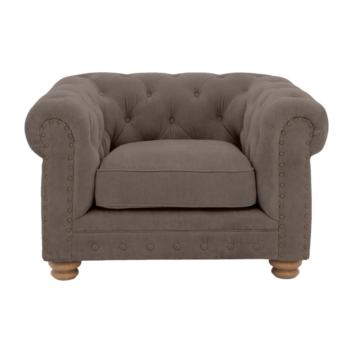 Alexander and James - Chesterfield Collection Hugo Fabric Chair - Wicker with Studs - Oak Feet
