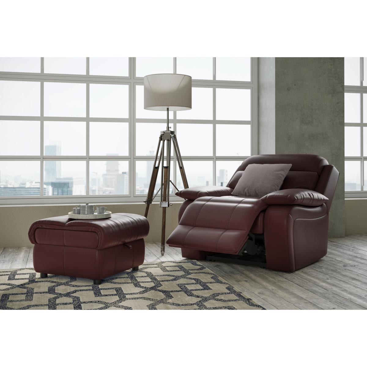 Moreno Leather Power Recliner Armchair with Power Headrest - Grey- World of Leather – image 3