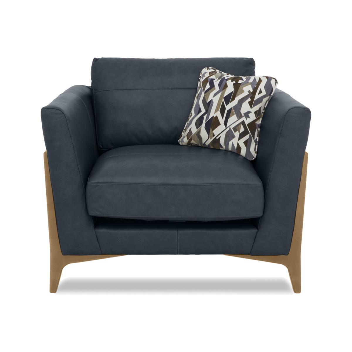 Iris Leather Chair - Turino Blue Mo Ft