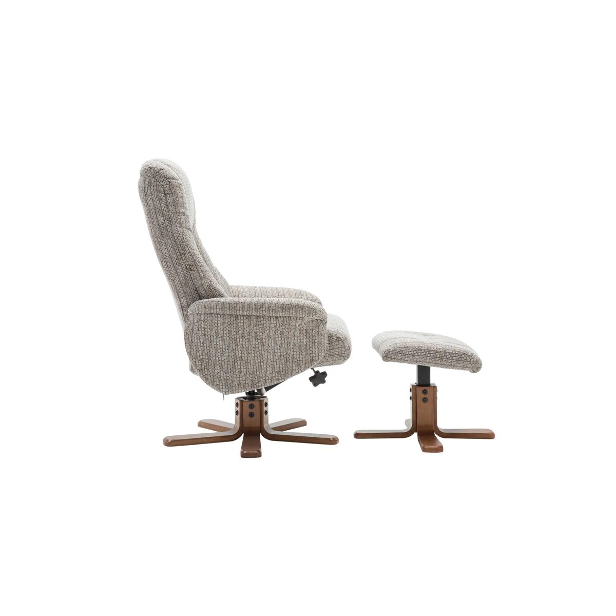 Galway Fabric Swivel Recliner Armchair with Footstool - By Furniture Village – image 7