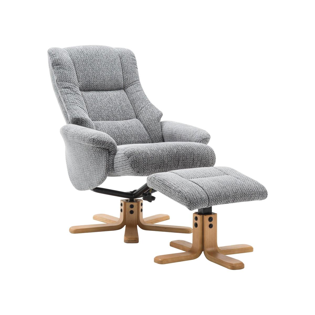 Galway Fabric Swivel Recliner Armchair with Footstool - By Furniture Village – image 1
