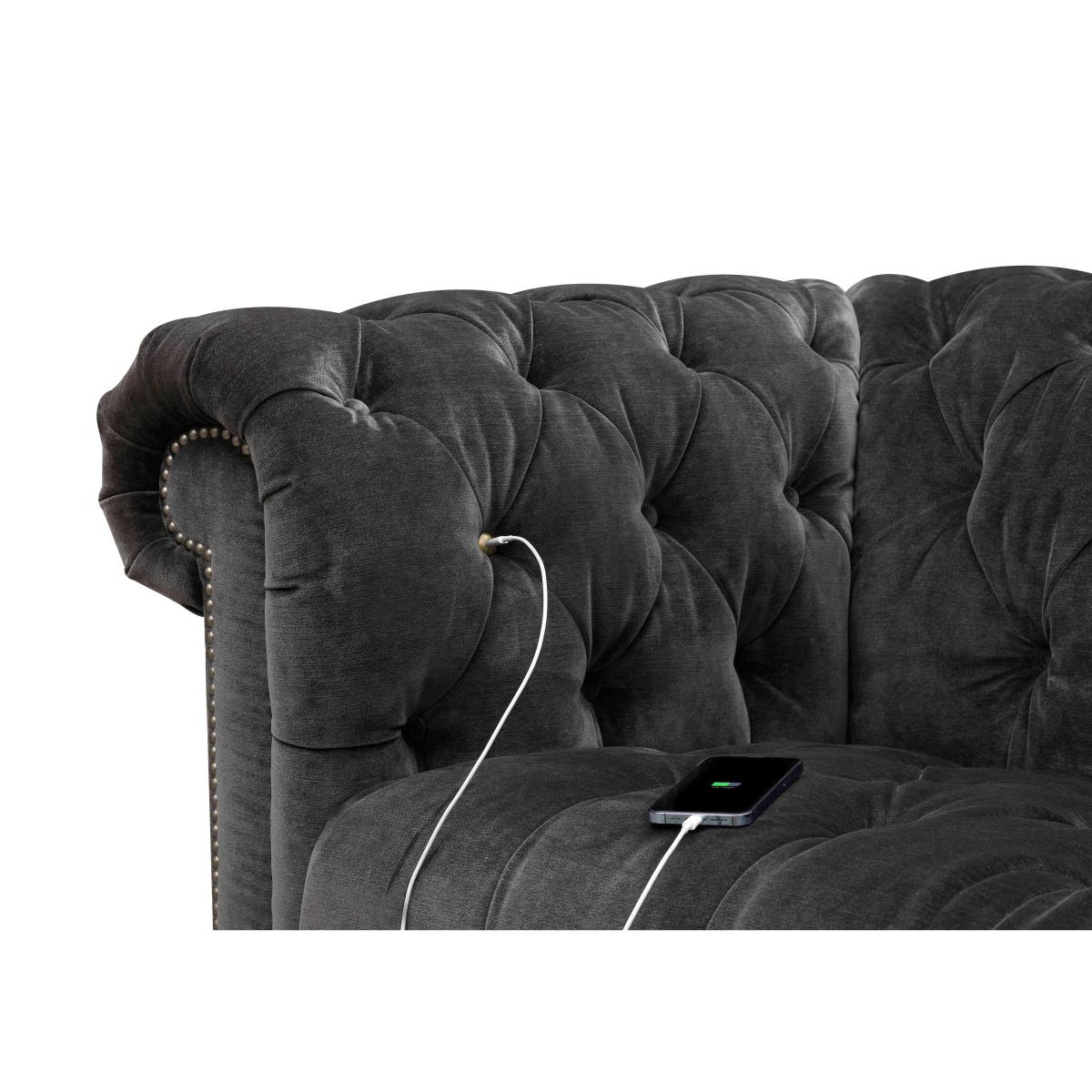 At The Helm - Walter Fabric Chesterfield Chair with USB-C – image 2