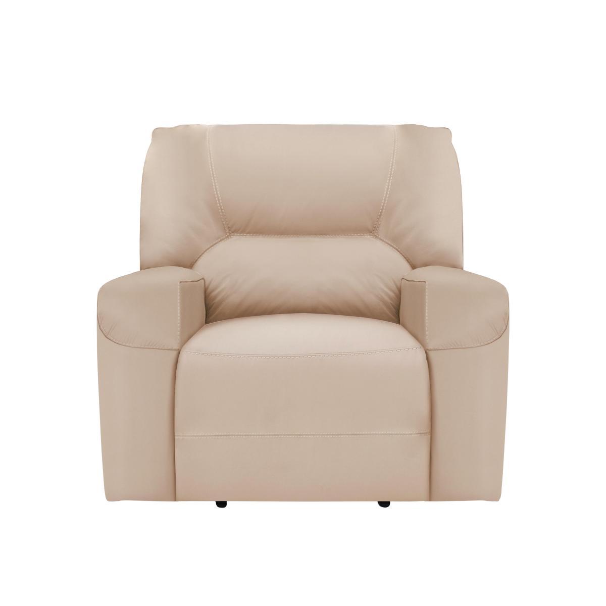 Eden Leather Recliner Armchair - Beige- World of Leather – image 1