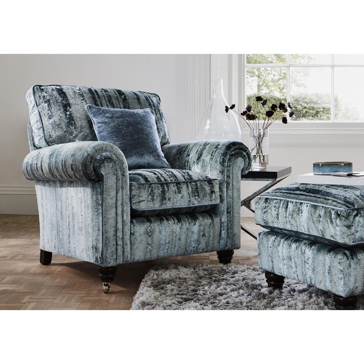 Duresta - Chelsea Village Fabric Armchair - Teal – image 2