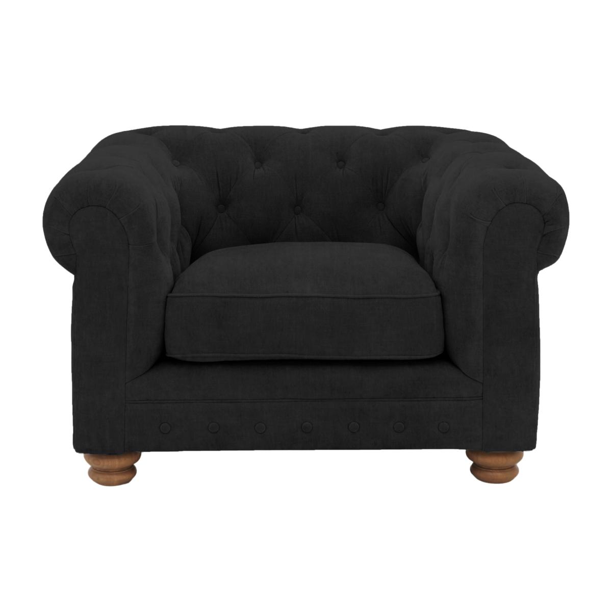 Alexander and James - Chesterfield Collection Hugo Fabric Chair - Chocolate - Oak Feet