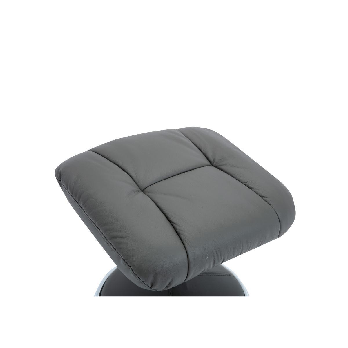 Troyes High-Back 360 Swivel Chair and Footstool - Grey – image 11