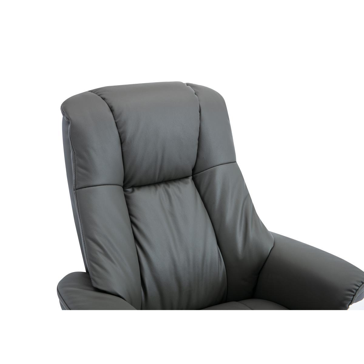 Troyes High-Back 360 Swivel Chair and Footstool - Grey – image 6