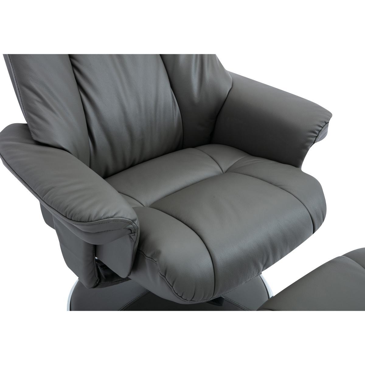 Troyes High-Back 360 Swivel Chair and Footstool - Grey – image 8