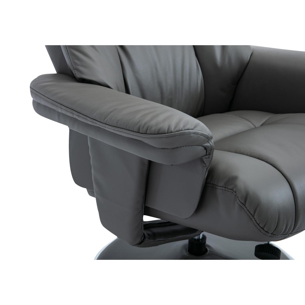 Troyes High-Back 360 Swivel Chair and Footstool - Grey – image 9