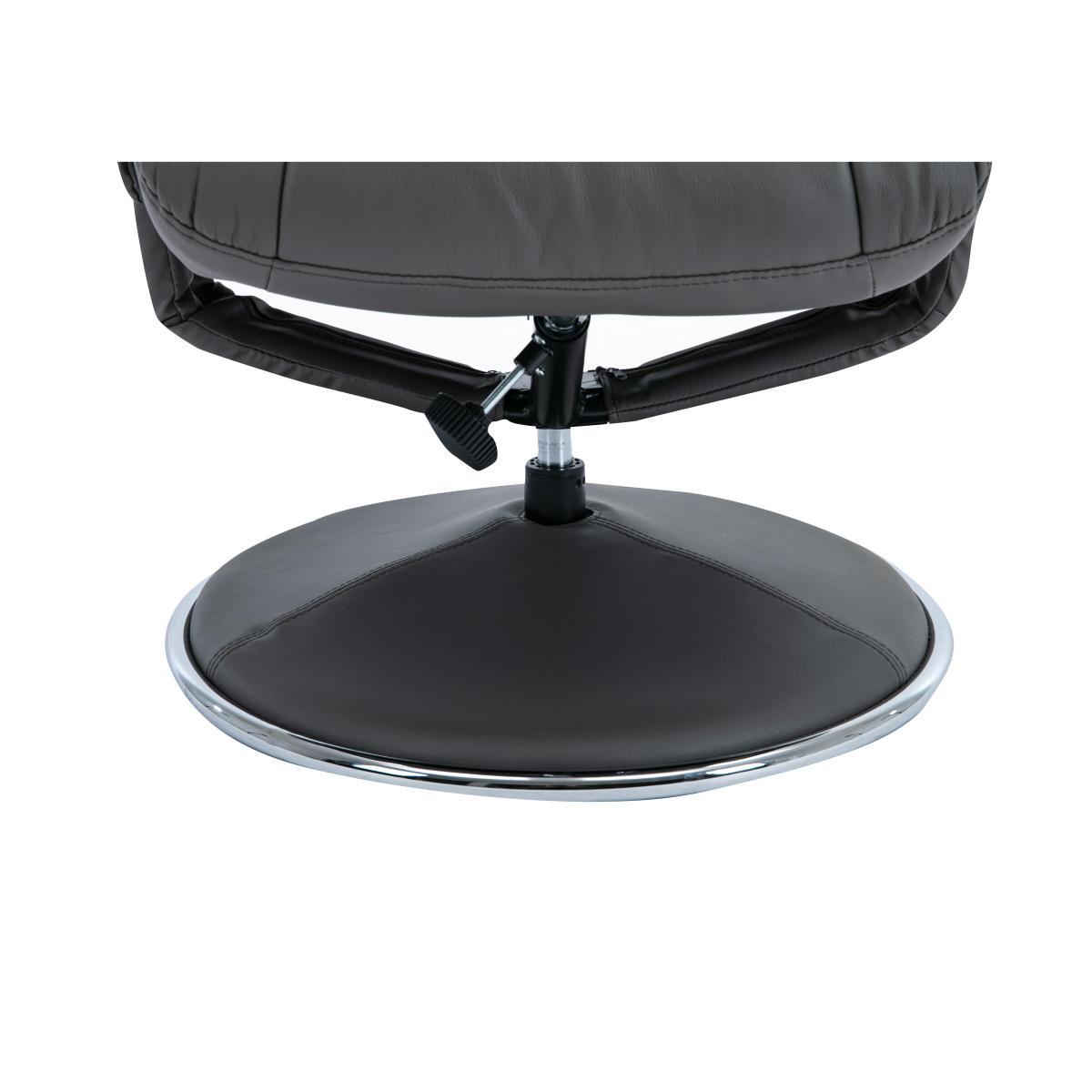 Troyes High-Back 360 Swivel Chair and Footstool - Grey – image 10