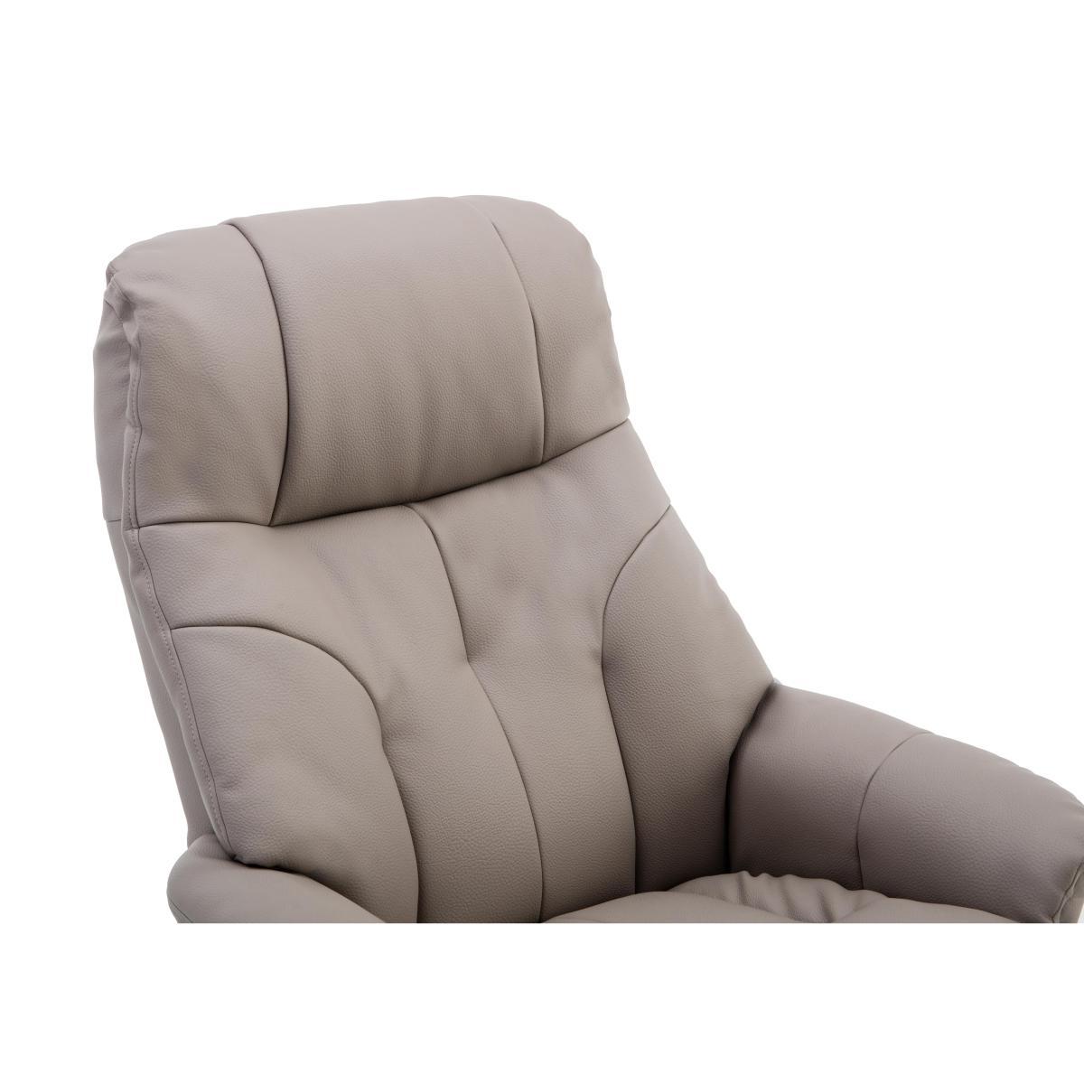 Muscat Faux Leather Swivel Recliner Chair and Footstool – image 6