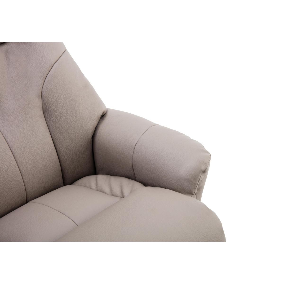Muscat Faux Leather Swivel Recliner Chair and Footstool – image 7